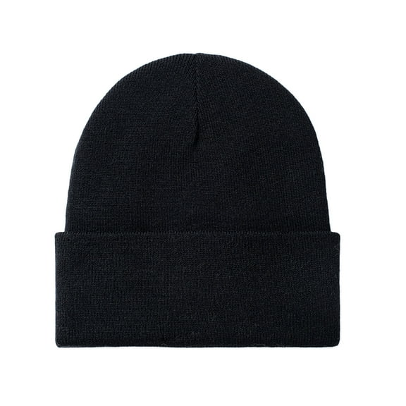 WREESH Unisex Satin Lined Beanie Men and Women Winter Warm Knitted Cuffed Silk Lined Slouchy Skull Cap Black