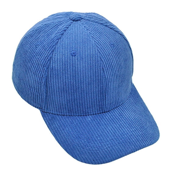WREESH Unisex Solid Color Baseball Cap Corduroy Cap for Men and Women, Solid Color Cap Blue