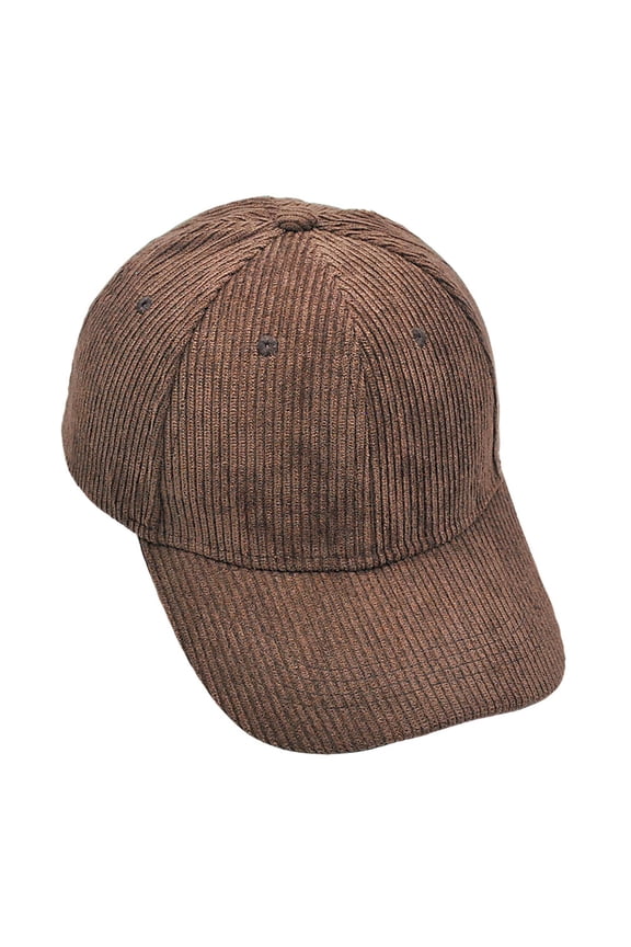 Unisex Solid Color Baseball Cap Corduroy Cap for Men and Women, Solid Color Cap Coffee