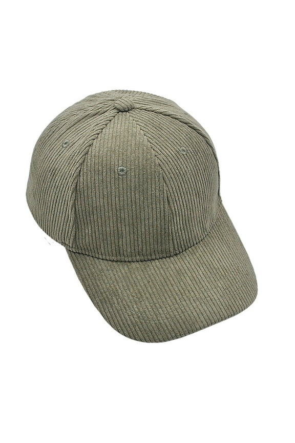 Unisex Solid Color Baseball Cap Corduroy Cap for Men and Women, Solid Color Cap Olive Green