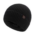 thumbnail image 1 of WREESH Unisex Winter Knitted Beanie Fashion Men's and Women's Outdoor Warm Protection Cap Black, 1 of 4