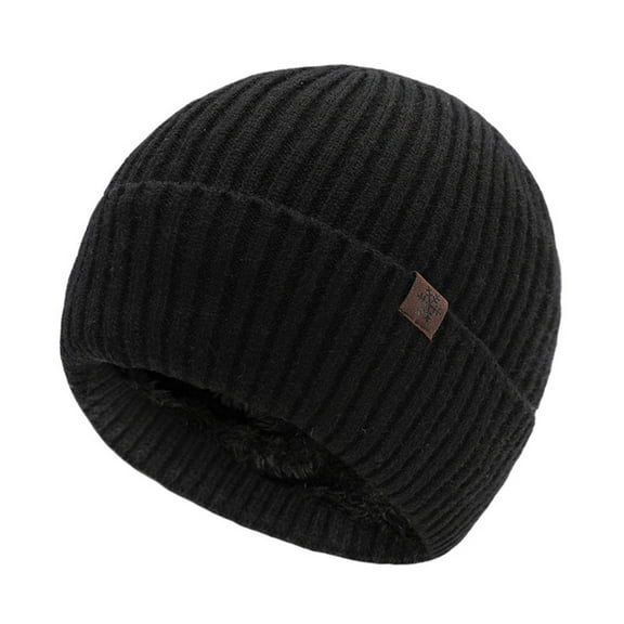 WREESH Unisex Winter Knitted Beanie Fashion Men's and Women's Outdoor Warm Protection Cap Black