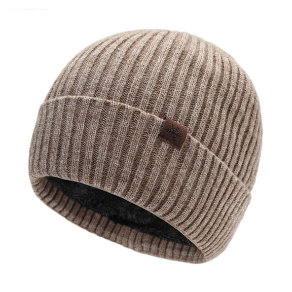 WREESH Unisex Winter Knitted Beanie Fashion Men's and Women's Outdoor Warm Protection Cap Khaki