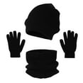 thumbnail image 1 of WREESH Unisex Winter Warm Plus Velvet Thick Hat, Scarf, and Gloves Set Solid Color Touchs Screen, Three Piece Set With Beanie Neck Warmers Black, 1 of 4