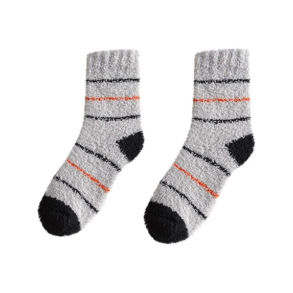 WREESH Unisex Women's Thick Warm Wool Slipper Socks, Mid-Tube Floor Sleep Socks Crew Socks Multicolor