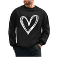 thumbnail image 1 of WREESH Valentine's Sweatshirt for Men Oversized Crewneck Sweatshirts Loose Casual Heart Graphic Pullover Tops Spring Outfits Black, 1 of 6