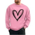 thumbnail image 1 of WREESH Valentine's Sweatshirt for Men Oversized Crewneck Sweatshirts Loose Casual Heart Graphic Pullover Tops Spring Outfits Pink, 1 of 6