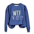 thumbnail image 1 of WREESH WTF Thanksgiving Sweatshirt Women's Crewneck Wine Turkey Family Sweatshirt Fashion Letter Graphic Casual Fall Tops 2025 Teen Girl Clothes Blue, 1 of 4