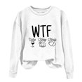 thumbnail image 1 of WREESH WTF Thanksgiving Sweatshirt Women's Crewneck Wine Turkey Family Sweatshirt Fashion Letter Graphic Casual Fall Tops 2025 Teen Girl Clothes White, 1 of 4