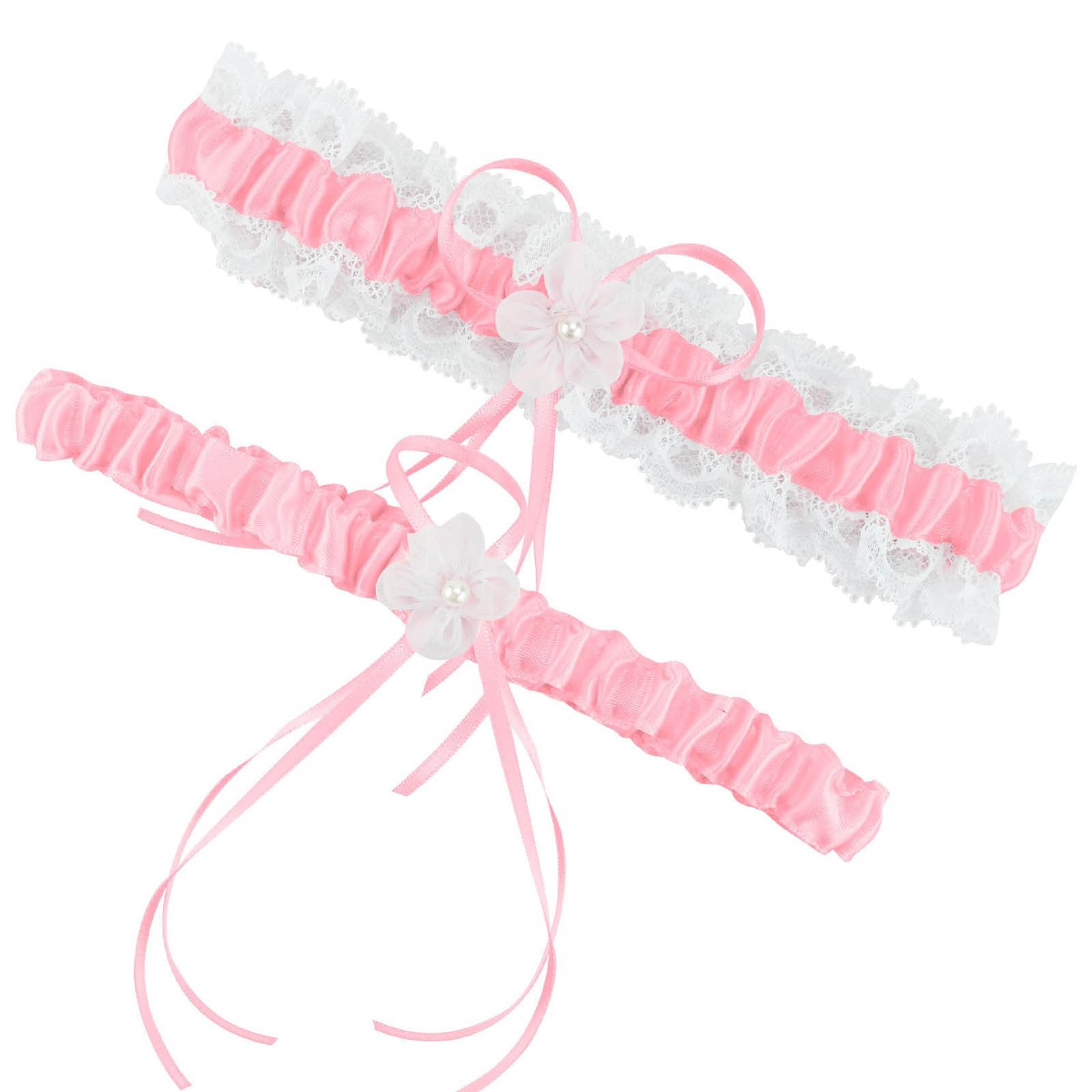 WREESH Women Fashion Garters for Bride White Garters for Bride 2 Piece