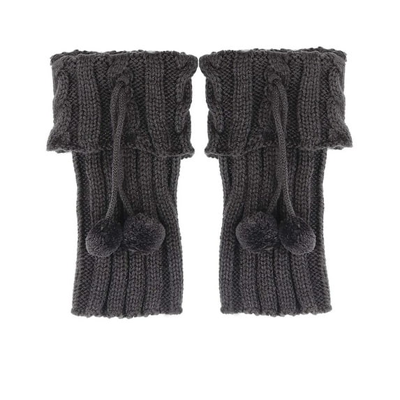 WREESH Women Fashion Leg Warmers Knit Set Lady Adult Leg Sets Pile Of And Winter Keep Warm Wool Socks Knitting Foot Cover Dark Gray