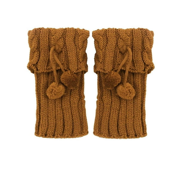 WREESH Women Fashion Leg Warmers Knit Set Lady Adult Leg Sets Pile Of And Winter Keep Warm Wool Socks Knitting Foot Cover Yellow