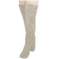 thumbnail image 1 of WREESH Women Fashion Thigh High Socks Over Knee Stockings High Fuzzy Socks Over Knee Winter Leg Warmers Plush Slipper Socks For Christmas Home Sleeping Beige, 1 of 6