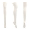 thumbnail image 1 of WREESH Women Fashion Thigh High Socks Over Knee Stockings Winter Striped Solid Color Cotton Knit Over-The-Knee Stockings White, 1 of 3