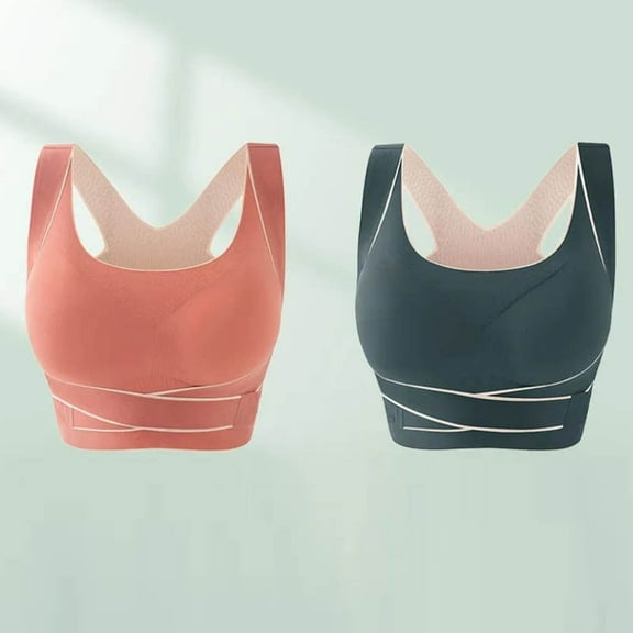 WREESH Women's 2 Pack Racerback Sports Bras High Impact Workout Bra Padded Longline Wireless Bras Side Buckle Yoga Underwear Crop Tank Tops Olive Green
