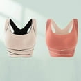 thumbnail image 1 of WREESH Women's 2 Pack Racerback Sports Bras High Impact Workout Bra Padded Longline Wireless Bras Side Buckle Yoga Underwear Crop Tank Tops Red, 1 of 7