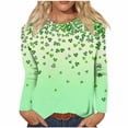 thumbnail image 1 of WREESH Women's 2025 St. Patrick's Day Long Sleeve Pullover Tops Irish Shamrock Graphic Tees for Casual and Festive, 1 of 5