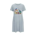 thumbnail image 1 of WREESH Women's 4th of July T-Shirt Dress Oversized Short Chest Print Crew Neck Summer Comfort Blue, 1 of 7