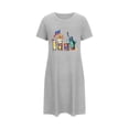 thumbnail image 1 of WREESH Women's 4th of July T-Shirt Dress Oversized Short Chest Print Crew Neck Summer Comfort Gray, 1 of 7