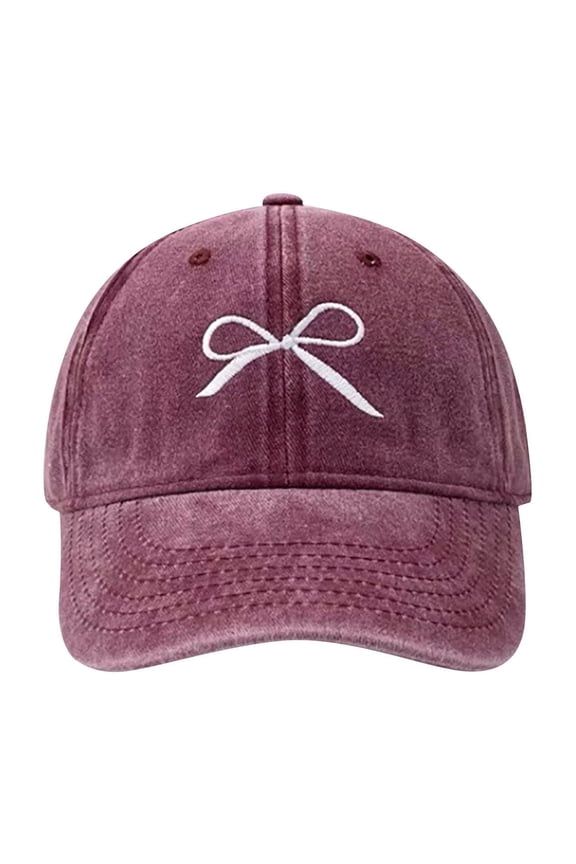 Women's Adjustable Baseball Cap Classic Low-Profile Printed Unconstructed Plain Cap Wine