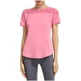 thumbnail image 1 of WREESH Women's Athletic Workout Shirts Solid Round Neck Quick-Drying Short Sleeve Gym T-Shirts Pink, 1 of 5