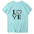 thumbnail image 1 of WREESH Women's Baseball Graphic Tee Round Neck Short Sleeve Fashion Print Top Blue, 1 of 4