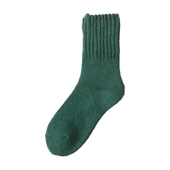 WREESH Women's Casual Solid Color Stocking Crew Socks Classic Sport Socks Green