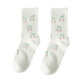 thumbnail image 1 of WREESH Women's Christmas Slipper Thick Warm Wool Socks, Mid-Tube Floor Sleep Christmas Socks Crew Socks White, 1 of 3