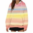 thumbnail image 1 of WREESH Women's Comfortable Oversized Hoodie Gradient Long Sleeve Drawstring Sweatshirt Hooded Pullover with Pocket Pink, 1 of 5