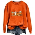 thumbnail image 1 of WREESH Women's Crewneck Sweatshirts Fashion Ice Cream Printing Pullover Casual Loose Fall Tops for Women 2025 Orange, 1 of 5