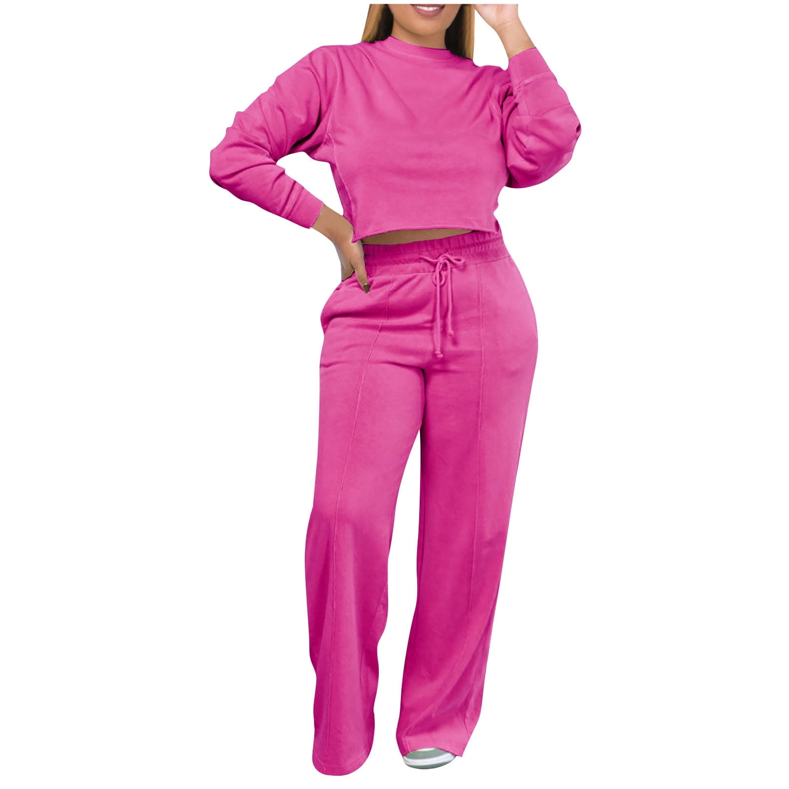 WREESH Women's Fall Piece Outfits Sweatsuit Sets Long Sleeve