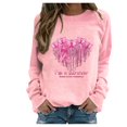 thumbnail image 1 of WREESH Women's Fall Pink Ribbon Sweatshirt Heart Graphic Long Sleeve Casual Top Breast Cancer Awareness Shirts Pink, 1 of 5