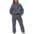 thumbnail image 1 of WREESH Women's Fashion 2025 Fall Outfits Loose Hoodie and Jogger Sweatpants 2-Piece Lounge Sweatsuit Sets with Pockets Dark Gray, 1 of 6