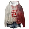 thumbnail image 1 of WREESH Women's Fashion Hoodies Casual Long Sleeve Sweatshirt Halloweens Bloodstain Print Top Red-A, 1 of 3