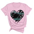 thumbnail image 1 of WREESH Women's Fashion Round Neck Summer Tops Print T-Shirt with Short Sleeve Pink, 1 of 5