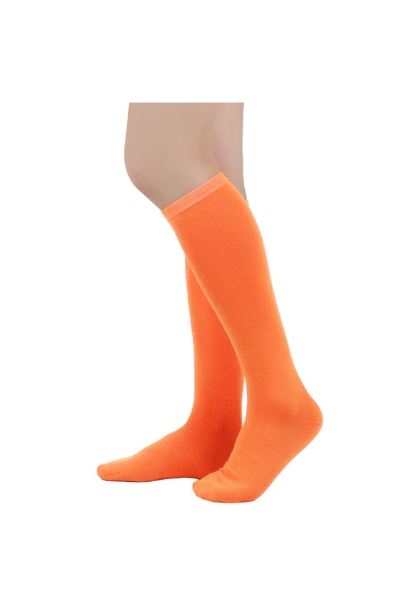 Women's Fashion Solid Color Comfort Leg Socks, Knee-High Tube Socks Orange