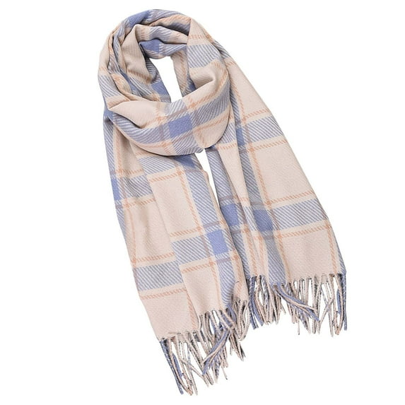 WREESH Women's Fashionable Printing Blanket Scarf, Soft Skin-Friendly Warm Thick Wool Winter Comfort Beige