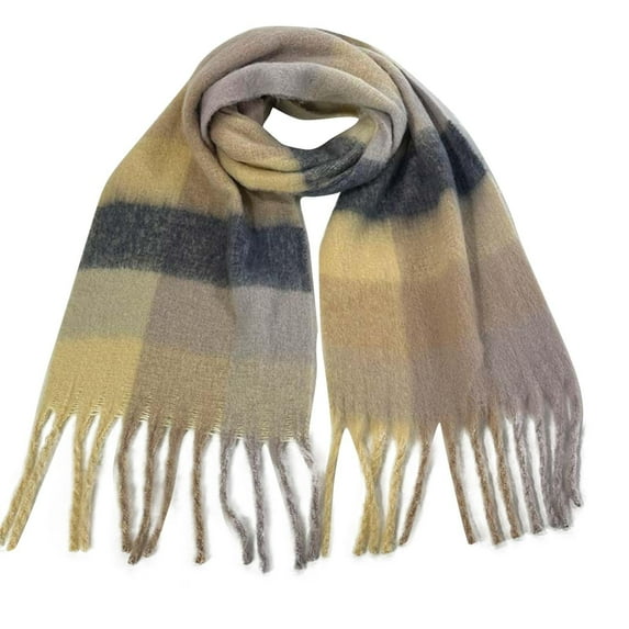 WREESH Women's Fashionable Soft Skin-Friendly Wool Blanket, Warm and Comfortable Winter Scarf Beige