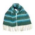 thumbnail image 1 of WREESH Women's Fashionable Tassel Contrasting Plaid Blanket, Retro Warm Imitation Winter Scarf Green, 1 of 3