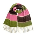 thumbnail image 1 of WREESH Women's Fashionable Tassel Contrasting Plaid Blanket, Retro Warm Imitation Winter Scarf Pink, 1 of 8