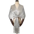 thumbnail image 1 of WREESH Women's Flat Shawl Soft and Comfortable, Bridesmaid Party Evening Dress Accessory Silver, 1 of 2