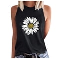 thumbnail image 1 of WREESH Women's Floral Graphic Tank Top Crew Neck Sleeveless Summer Fashion Casual T-Shirts Black, 1 of 5