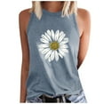 thumbnail image 1 of WREESH Women's Floral Graphic Tank Top Crew Neck Sleeveless Summer Fashion Casual T-Shirts Gray, 1 of 5