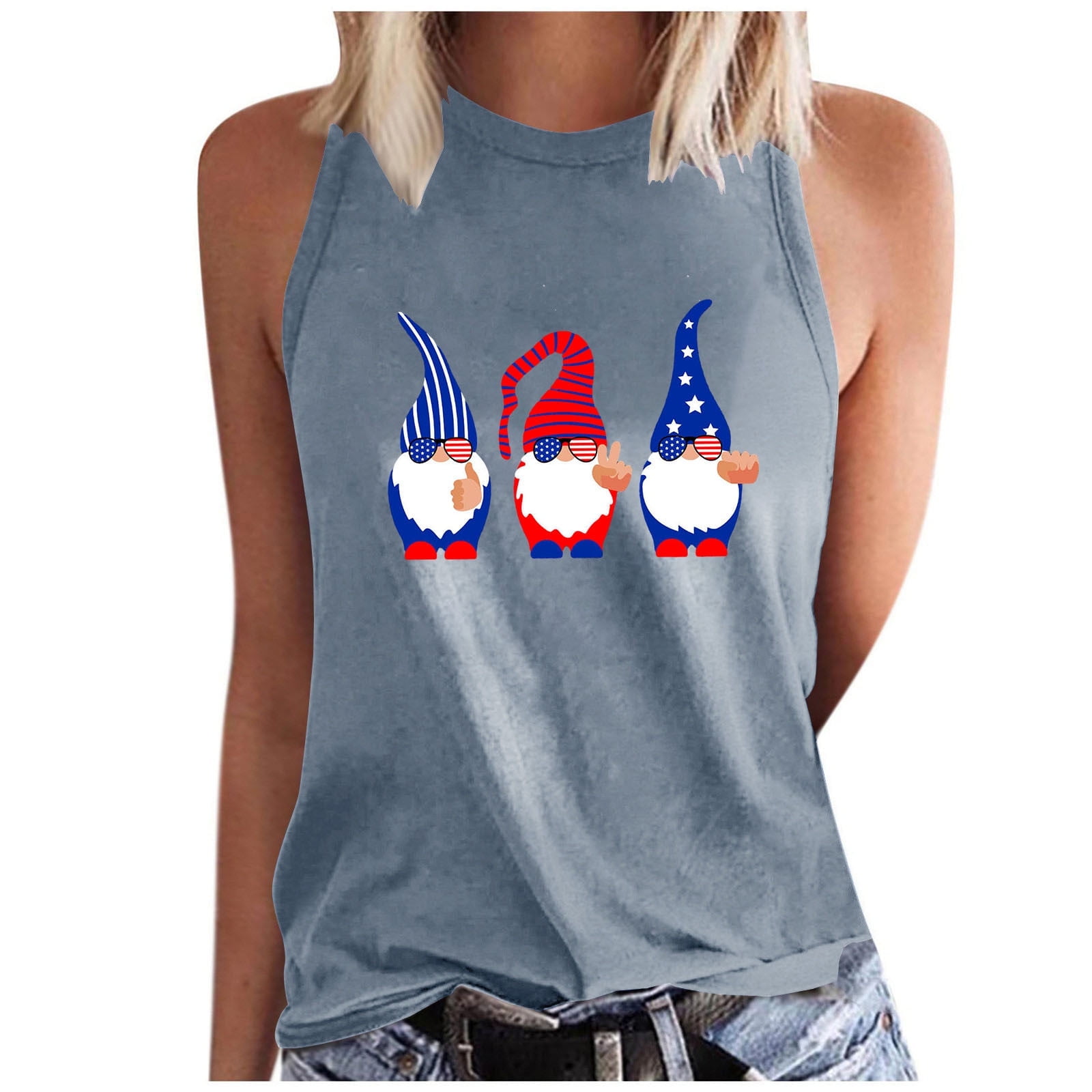 Adventure Is Calling Tank Top For Women - Sleeveless Graphic Summer Shirt, Travel Theme, Grey