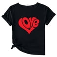 thumbnail image 1 of WREESH Women's Graphic Tee Shirts Valentine's Day Love Heart Printed T-Shirts for 2025 Spring Summer Tops Valentin Gifts Black, 1 of 5
