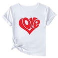 thumbnail image 1 of WREESH Women's Graphic Tee Shirts Valentine's Day Love Heart Printed T-Shirts for 2025 Spring Summer Tops Valentin Gifts White, 1 of 5
