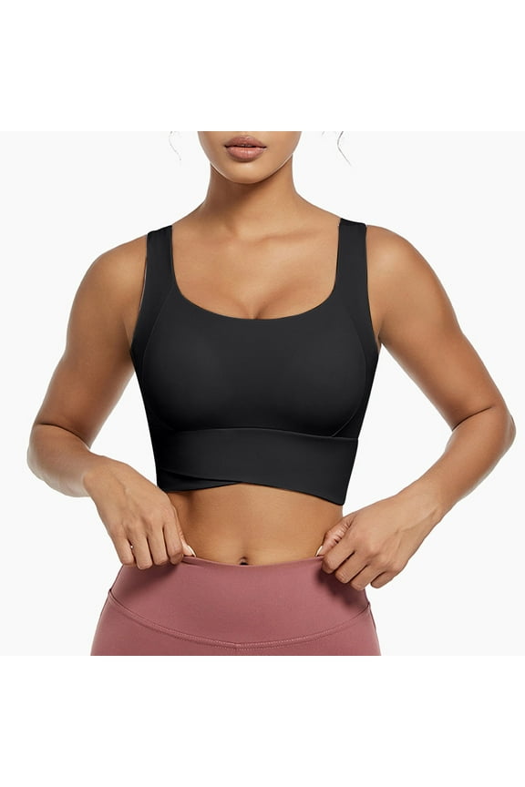 Women's High-Impact Sports Bra with Non-Wire Chest Stabilizers, Yoga Bra for Running Gym & Workouts