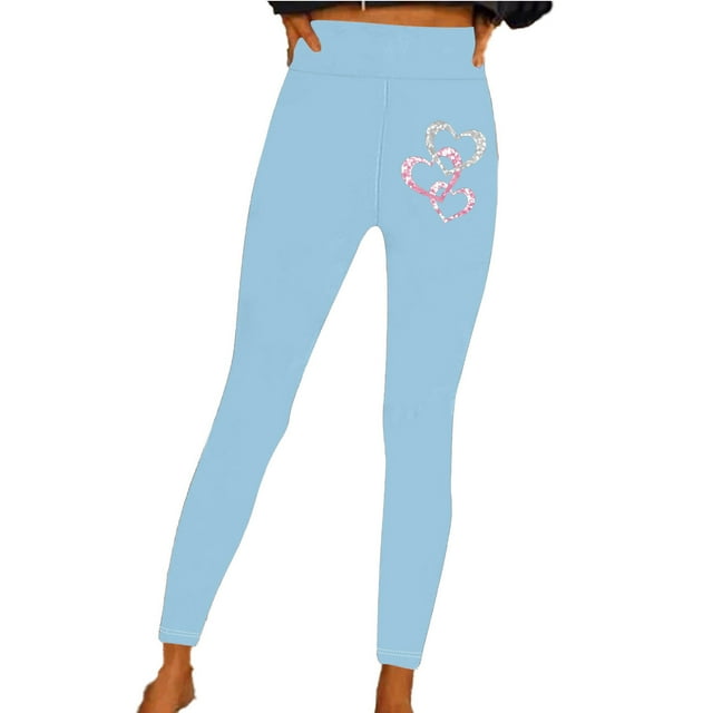 WREESH Women's High Waisted Leggings Stretch Yoga Pants with Tummy Control for Fitness Running Gym Sports Blue