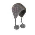 thumbnail image 1 of WREESH Women's Korean Style Beanie Warm Knitted Hat With Wool Ball and Long Rope, Cold Proof Outdoor Windproof Acrylic Yarn Hat Gray, 1 of 3