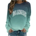 thumbnail image 1 of WREESH Women's Long Sleeve Letter Graphic Sweatshirt Fall Casual Crewneck Loose Fit Top Blue, 1 of 5
